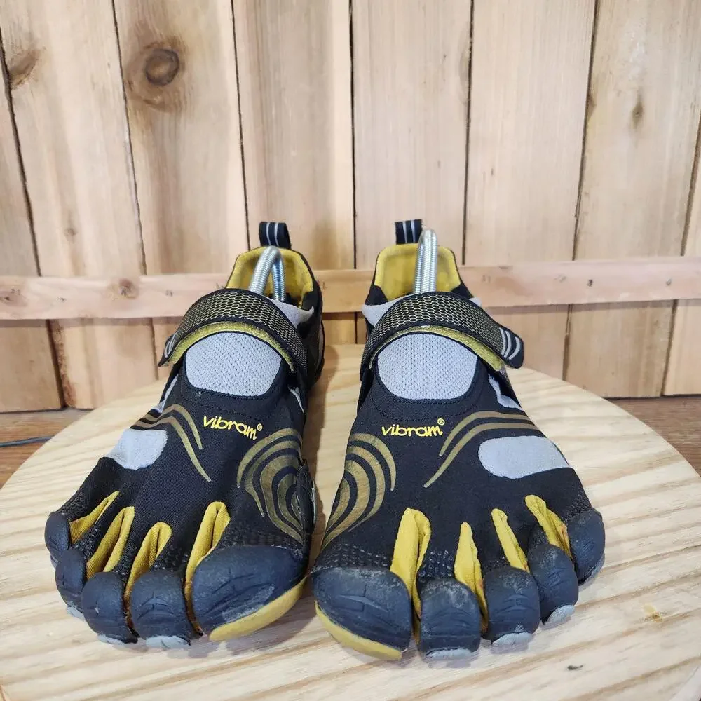 Vibram FiveFingers KMD Sport Shoes Mens 12-12.5 47 Black Yellow Barefoot Running